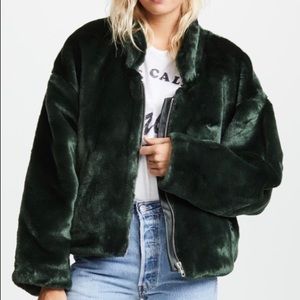 Free People Furry Bomber coat!